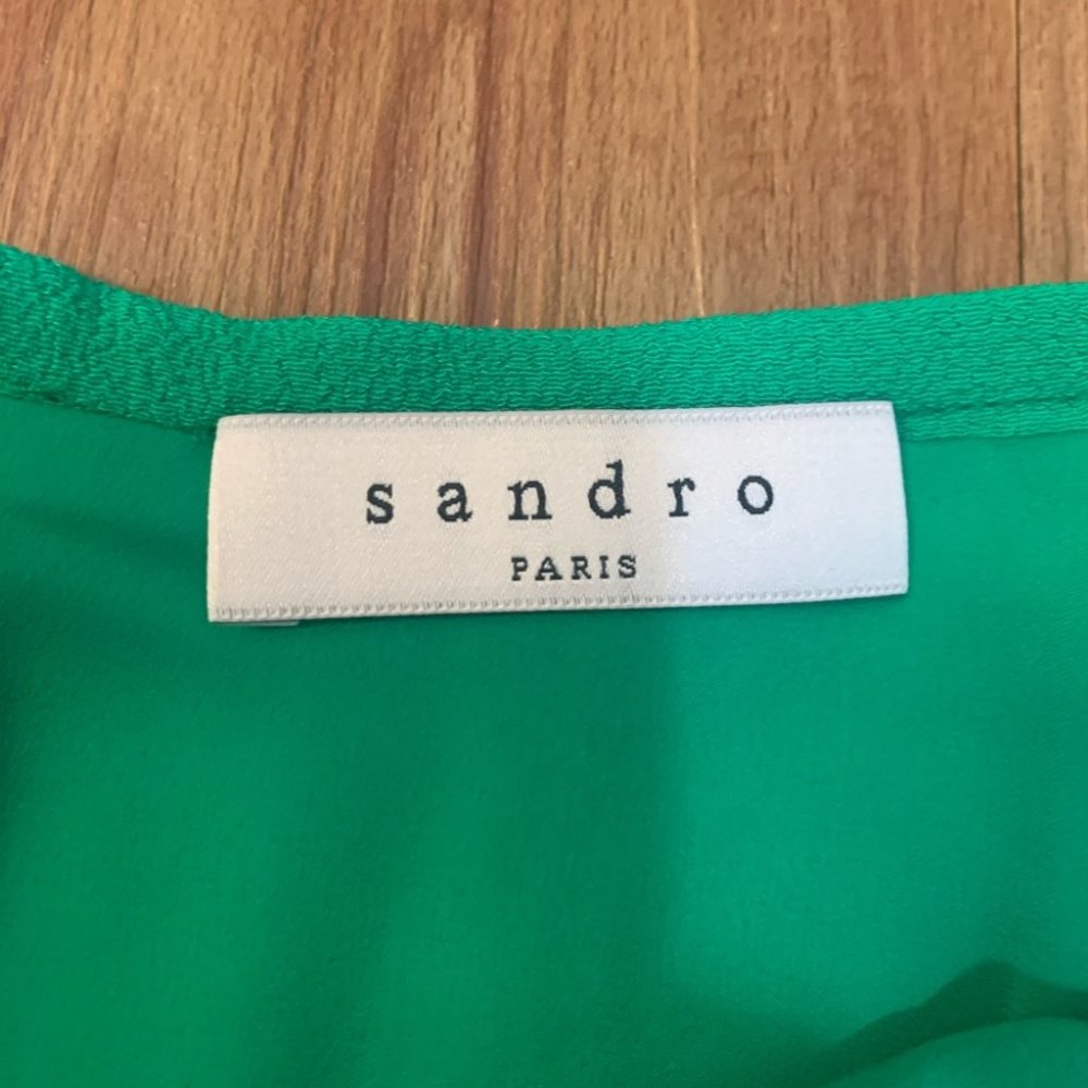 Sandro Juliette Emerald Green Flared Mini Skirt - Picture 6 of 15